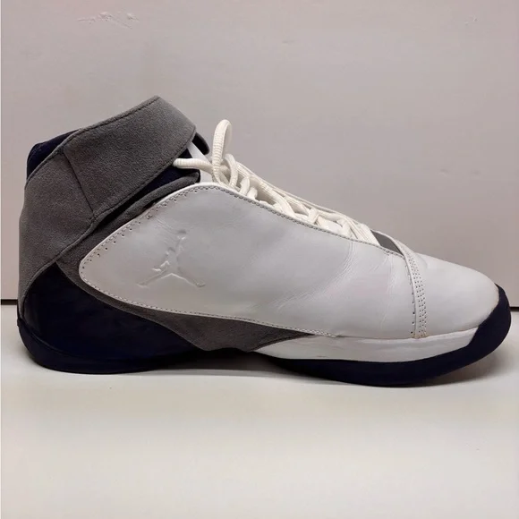 Rare Nike Air Jordan Team Strong Men Sz 13 Navy White Leather Sneaker 311868-102 - Picture 7 of 12